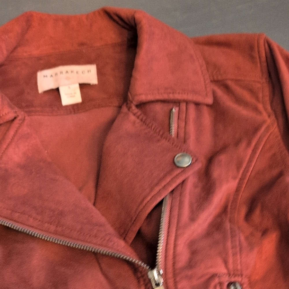 Anthropologie Burgundy Bomber Jacket with Classic Design - Picture 9 of 13